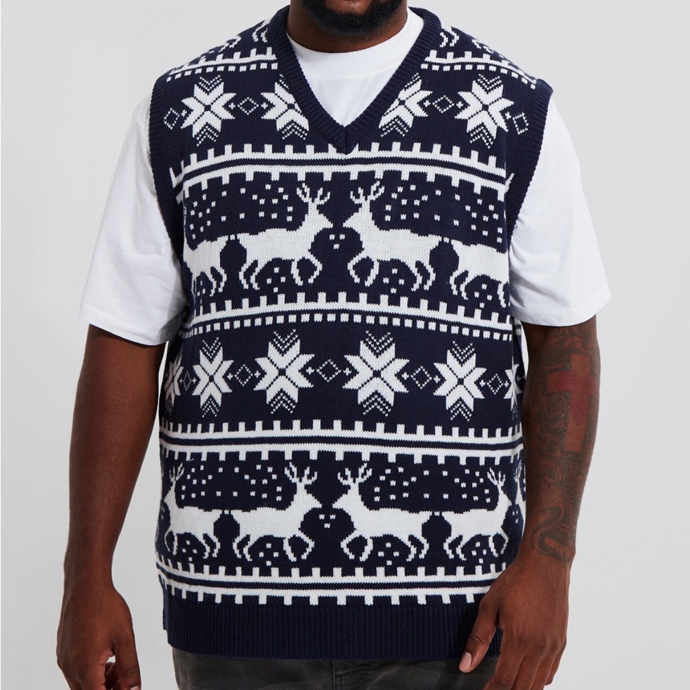 BOOHOO Men’s Knitted Sweater Vest 4x